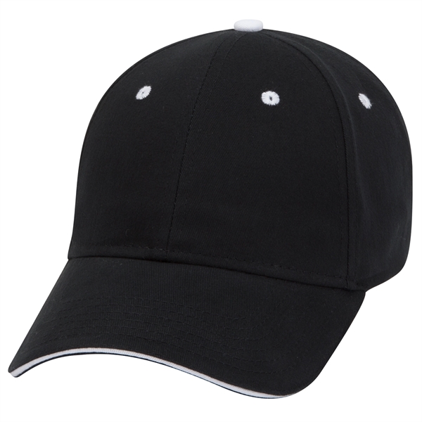 Brushed Cotton Twill Sandwich Visor 6 Panel Baseball Cap - Brushed Cotton Twill Sandwich Visor 6 Panel Baseball Cap - Image 10 of 97
