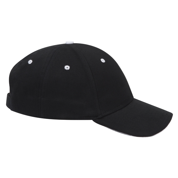 Brushed Cotton Twill Sandwich Visor 6 Panel Baseball Cap - Brushed Cotton Twill Sandwich Visor 6 Panel Baseball Cap - Image 12 of 97