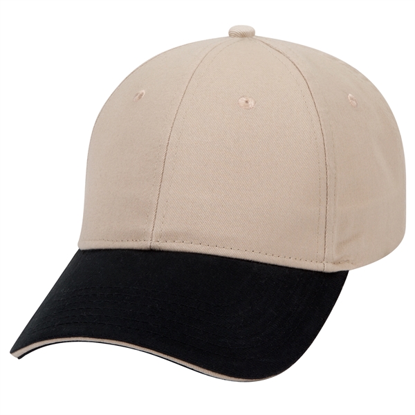 Brushed Cotton Twill Sandwich Visor 6 Panel Baseball Cap - Brushed Cotton Twill Sandwich Visor 6 Panel Baseball Cap - Image 22 of 97