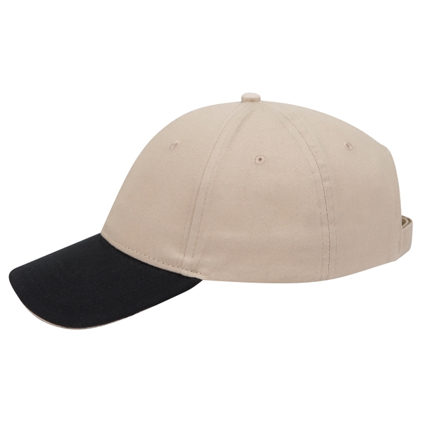 Brushed Cotton Twill Sandwich Visor 6 Panel Baseball Cap - Brushed Cotton Twill Sandwich Visor 6 Panel Baseball Cap - Image 23 of 97