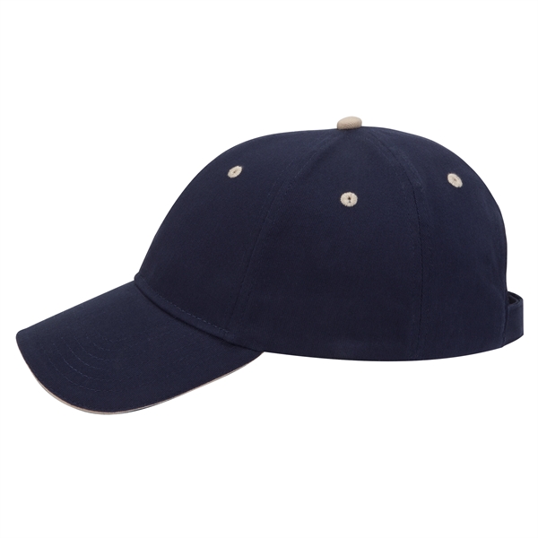 Brushed Cotton Twill Sandwich Visor 6 Panel Baseball Cap - Brushed Cotton Twill Sandwich Visor 6 Panel Baseball Cap - Image 35 of 97
