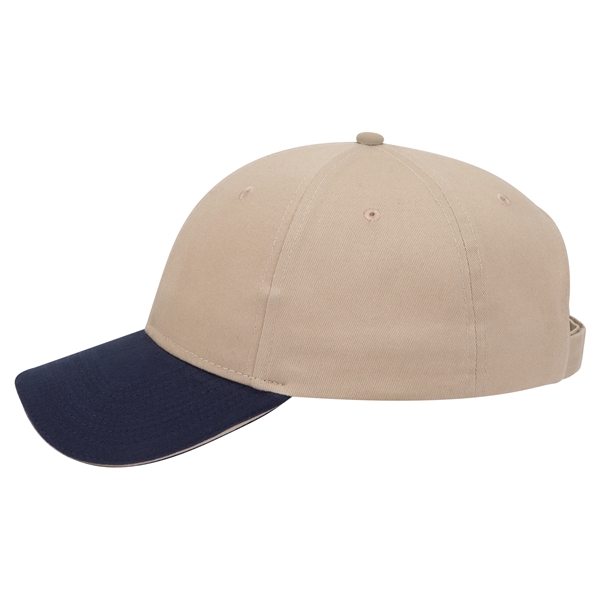Brushed Cotton Twill Sandwich Visor 6 Panel Baseball Cap - Brushed Cotton Twill Sandwich Visor 6 Panel Baseball Cap - Image 47 of 97
