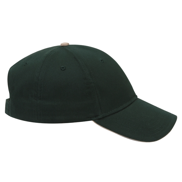 Brushed Cotton Twill Sandwich Visor 6 Panel Baseball Cap - Brushed Cotton Twill Sandwich Visor 6 Panel Baseball Cap - Image 60 of 97