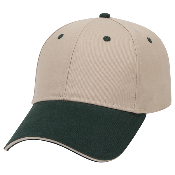 Brushed Cotton Twill Sandwich Visor 6 Panel Baseball Cap - Brushed Cotton Twill Sandwich Visor 6 Panel Baseball Cap - Image 64 of 97