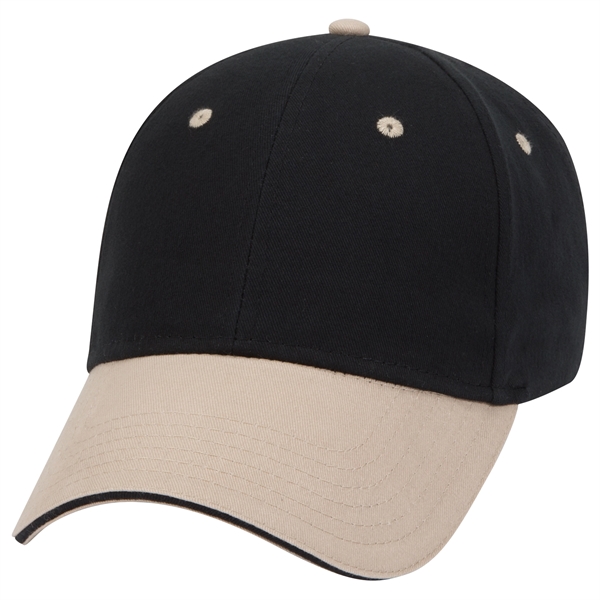 Brushed Cotton Twill Sandwich Visor 6 Panel Baseball Cap - Brushed Cotton Twill Sandwich Visor 6 Panel Baseball Cap - Image 70 of 97