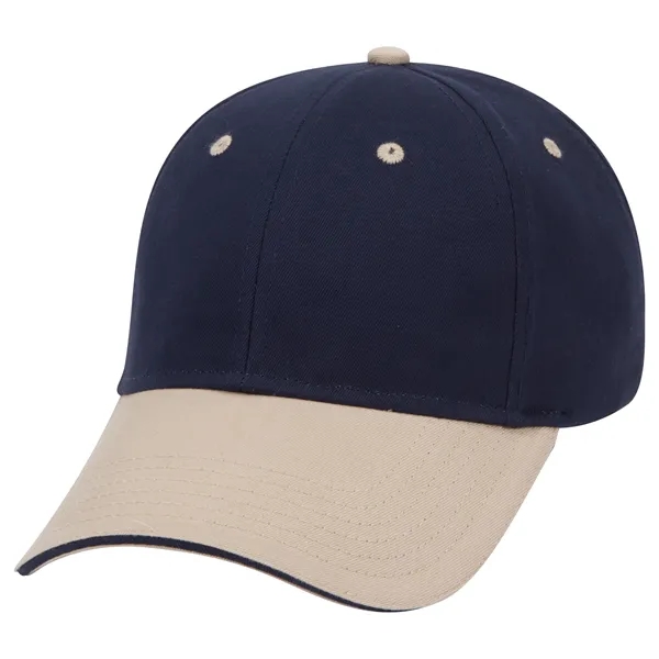 Brushed Cotton Twill Sandwich Visor 6 Panel Baseball Cap - Brushed Cotton Twill Sandwich Visor 6 Panel Baseball Cap - Image 76 of 97