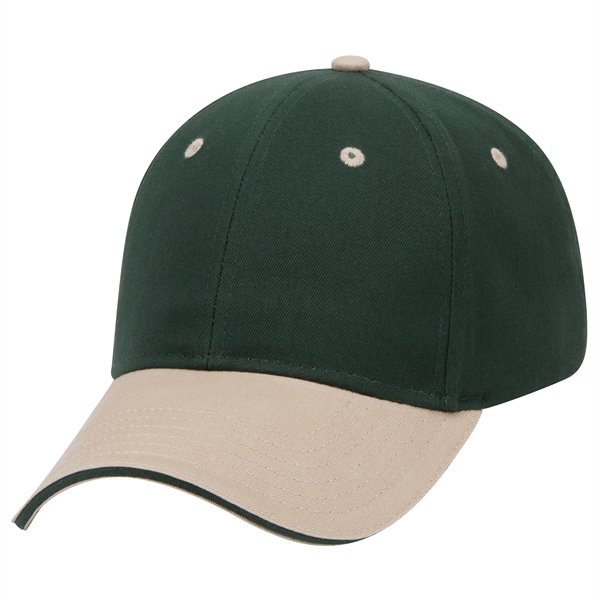 Brushed Cotton Twill Sandwich Visor 6 Panel Baseball Cap - Brushed Cotton Twill Sandwich Visor 6 Panel Baseball Cap - Image 82 of 97
