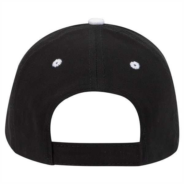 Brushed Cotton Canvas Sandwich Visor 6 Panel Baseball Cap - Brushed Cotton Canvas Sandwich Visor 6 Panel Baseball Cap - Image 3 of 5