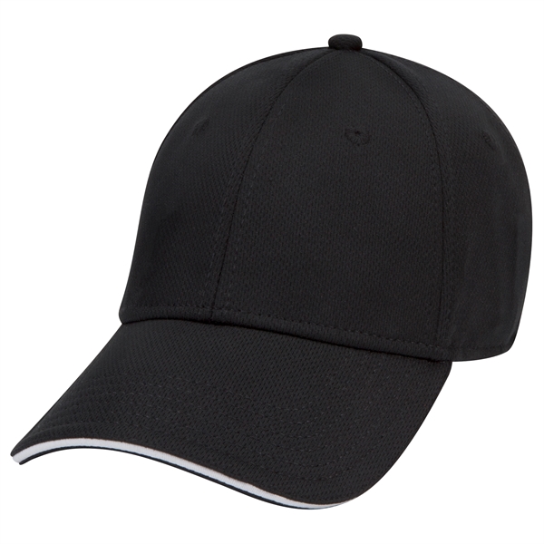 Cool Comfort Polyester Mesh Sandwich Visor 6 Panel Cap - Cool Comfort Polyester Mesh Sandwich Visor 6 Panel Cap - Image 4 of 6