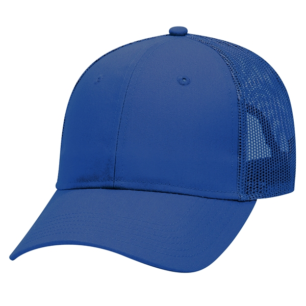 Cotton Blend Twill 6 Panel Mid Profile Mesh Back Trucker Hat - Cotton Blend Twill 6 Panel Mid Profile Mesh Back Trucker Hat - Image 4 of 52