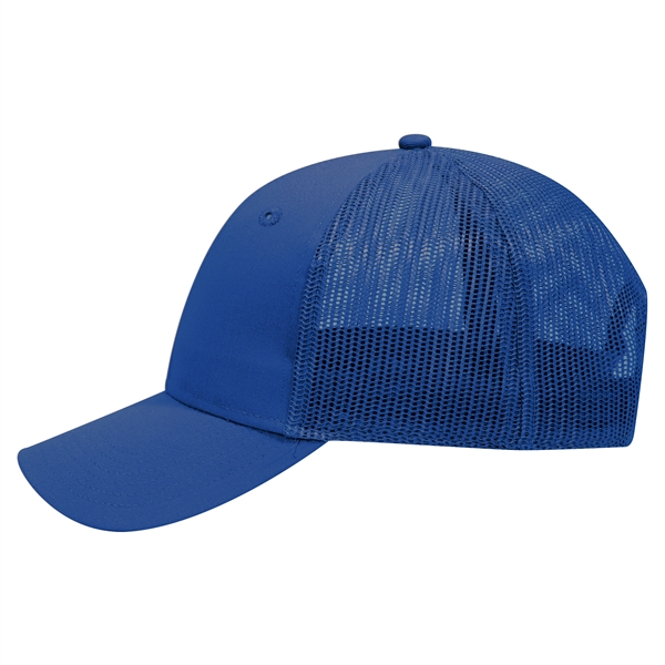 Cotton Blend Twill 6 Panel Mid Profile Mesh Back Trucker Hat - Cotton Blend Twill 6 Panel Mid Profile Mesh Back Trucker Hat - Image 5 of 52