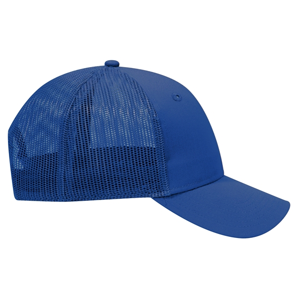 Cotton Blend Twill 6 Panel Mid Profile Mesh Back Trucker Hat - Cotton Blend Twill 6 Panel Mid Profile Mesh Back Trucker Hat - Image 6 of 52