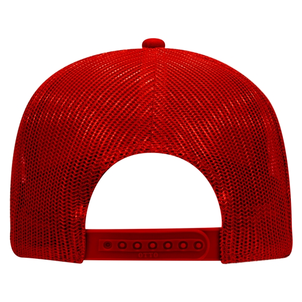 Cotton Blend Twill 6 Panel Mid Profile Mesh Back Trucker Hat - Cotton Blend Twill 6 Panel Mid Profile Mesh Back Trucker Hat - Image 8 of 52