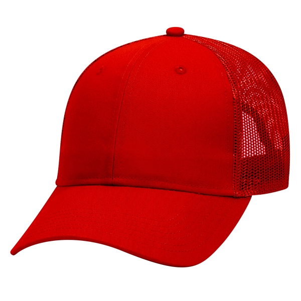 Cotton Blend Twill 6 Panel Mid Profile Mesh Back Trucker Hat - Cotton Blend Twill 6 Panel Mid Profile Mesh Back Trucker Hat - Image 10 of 52