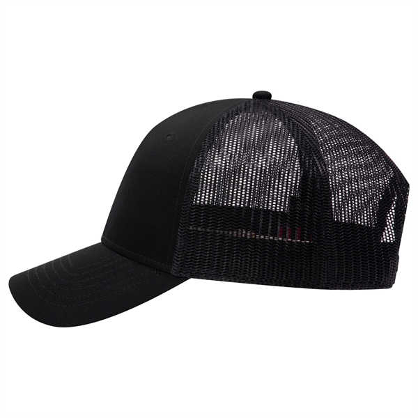 Cotton Blend Twill 6 Panel Mid Profile Mesh Back Trucker Hat - Cotton Blend Twill 6 Panel Mid Profile Mesh Back Trucker Hat - Image 17 of 52