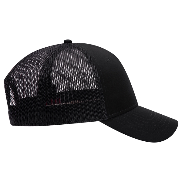 Cotton Blend Twill 6 Panel Mid Profile Mesh Back Trucker Hat - Cotton Blend Twill 6 Panel Mid Profile Mesh Back Trucker Hat - Image 18 of 52