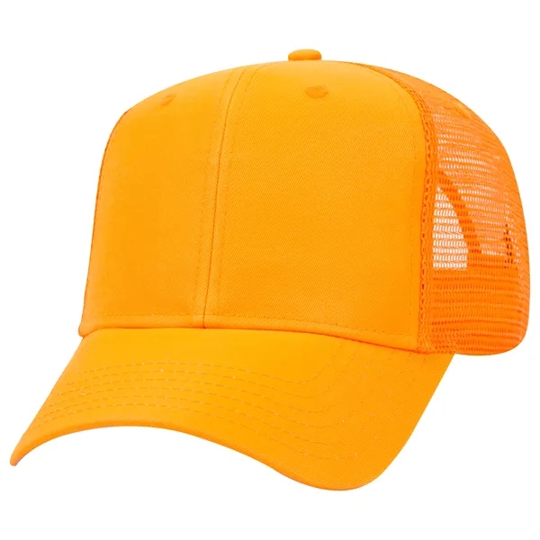 Cotton Blend Twill 6 Panel Mid Profile Mesh Back Trucker Hat - Cotton Blend Twill 6 Panel Mid Profile Mesh Back Trucker Hat - Image 30 of 52