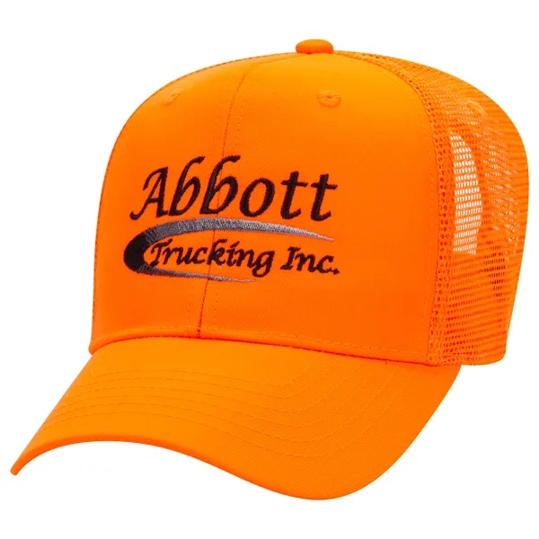 Cotton Blend Twill 6 Panel Mid Profile Mesh Back Trucker Hat - Cotton Blend Twill 6 Panel Mid Profile Mesh Back Trucker Hat - Image 31 of 52