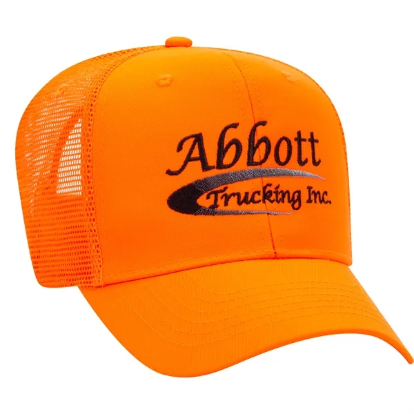 Cotton Blend Twill 6 Panel Mid Profile Mesh Back Trucker Hat - Cotton Blend Twill 6 Panel Mid Profile Mesh Back Trucker Hat - Image 26 of 52