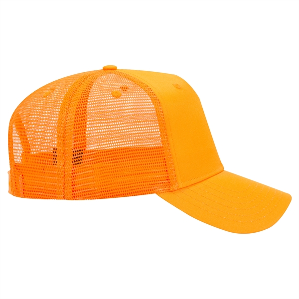 Cotton Blend Twill 6 Panel Mid Profile Mesh Back Trucker Hat - Cotton Blend Twill 6 Panel Mid Profile Mesh Back Trucker Hat - Image 33 of 52