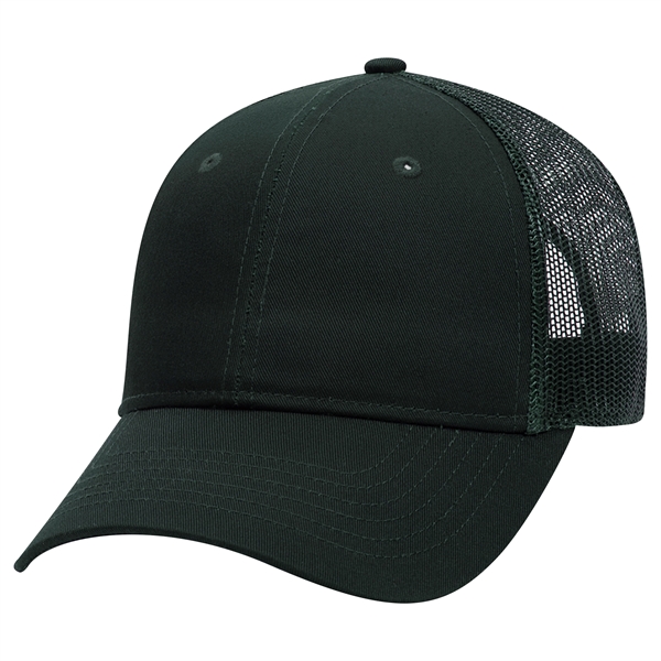 Cotton Blend Twill 6 Panel Mid Profile Mesh Back Trucker Hat - Cotton Blend Twill 6 Panel Mid Profile Mesh Back Trucker Hat - Image 38 of 52