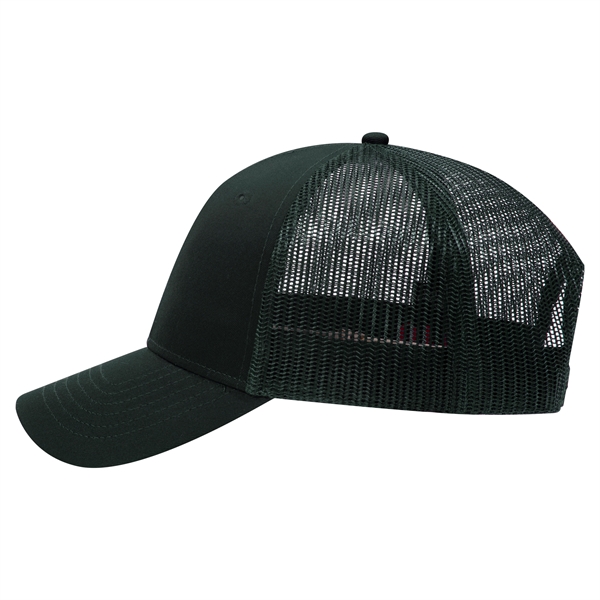 Cotton Blend Twill 6 Panel Mid Profile Mesh Back Trucker Hat - Cotton Blend Twill 6 Panel Mid Profile Mesh Back Trucker Hat - Image 39 of 52