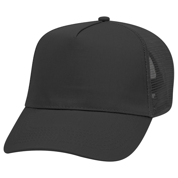 Promo Cotton Twill 5 Panel Mid Profile Style Mesh Back Hat - Promo Cotton Twill 5 Panel Mid Profile Style Mesh Back Hat - Image 4 of 12