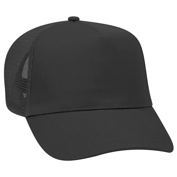 Promo Cotton Twill 5 Panel Mid Profile Style Mesh Back Hat - Promo Cotton Twill 5 Panel Mid Profile Style Mesh Back Hat - Image 1 of 12