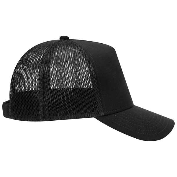 Comfy Cotton Jersey Knit 5 Panel Mid Profile Trucker Hat - Comfy Cotton Jersey Knit 5 Panel Mid Profile Trucker Hat - Image 6 of 14