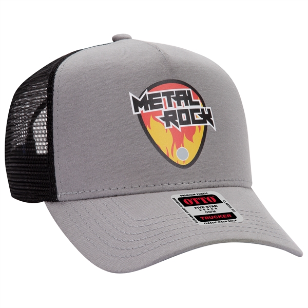 Comfy Cotton Jersey Knit 5 Panel Mid Profile Trucker Hat - Comfy Cotton Jersey Knit 5 Panel Mid Profile Trucker Hat - Image 0 of 14