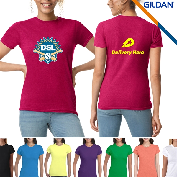 Gildan® 4.5 oz Cotton Preshrunk Ladies' Tees - Gildan® 4.5 oz Cotton Preshrunk Ladies' Tees - Image 0 of 5