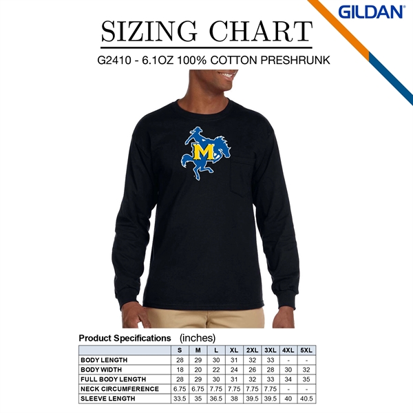 Gildan® 6.1oz 100% Cotton Preshrunk Long Sleeve T-Shirts - Gildan® 6.1oz 100% Cotton Preshrunk Long Sleeve T-Shirts - Image 2 of 8