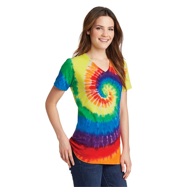 Port & Company Women's Tie-Dye V-Neck Tee. - Port & Company Women's Tie-Dye V-Neck Tee. - Image 47 of 47