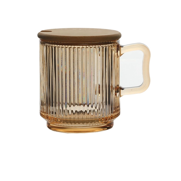 Iridescent Glass Coffee Mug with Lid - Iridescent Glass Coffee Mug with Lid - Image 3 of 4