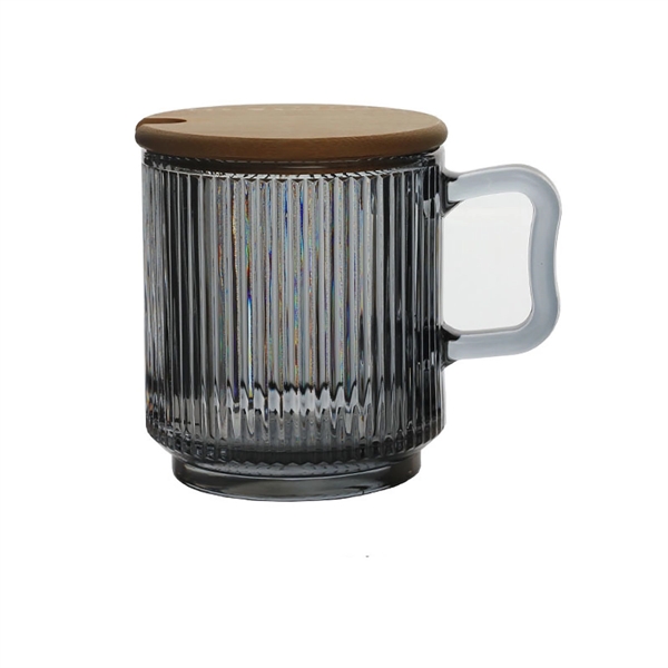 Iridescent Glass Coffee Mug with Lid - Iridescent Glass Coffee Mug with Lid - Image 4 of 4