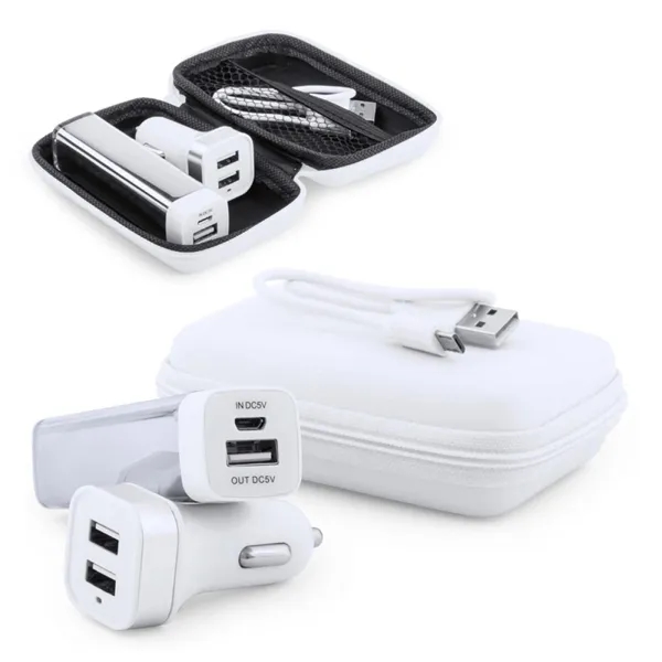 Car Adaptor Travel Charging Cable Kit Zipper Case - Car Adaptor Travel Charging Cable Kit Zipper Case - Image 1 of 3
