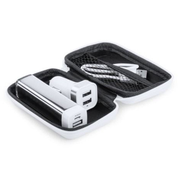Car Adaptor Travel Charging Cable Kit Zipper Case - Car Adaptor Travel Charging Cable Kit Zipper Case - Image 2 of 3