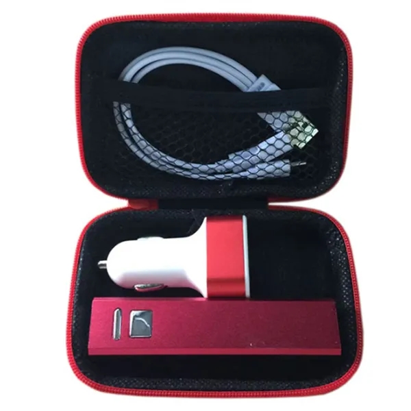 Car Adaptor Travel Charging Cable Kit Zipper Case - Car Adaptor Travel Charging Cable Kit Zipper Case - Image 3 of 3