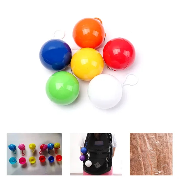 Disposable Raincoat Poncho Ball With Keychain - Disposable Raincoat Poncho Ball With Keychain - Image 1 of 7