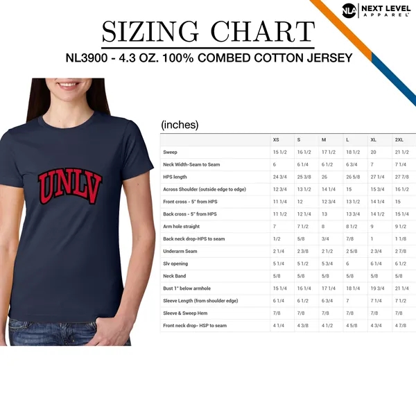 Next Level® 4.3 oz 100% Combed Cotton Jersey Ladies T-shirts - Next Level® 4.3 oz 100% Combed Cotton Jersey Ladies T-shirts - Image 2 of 6