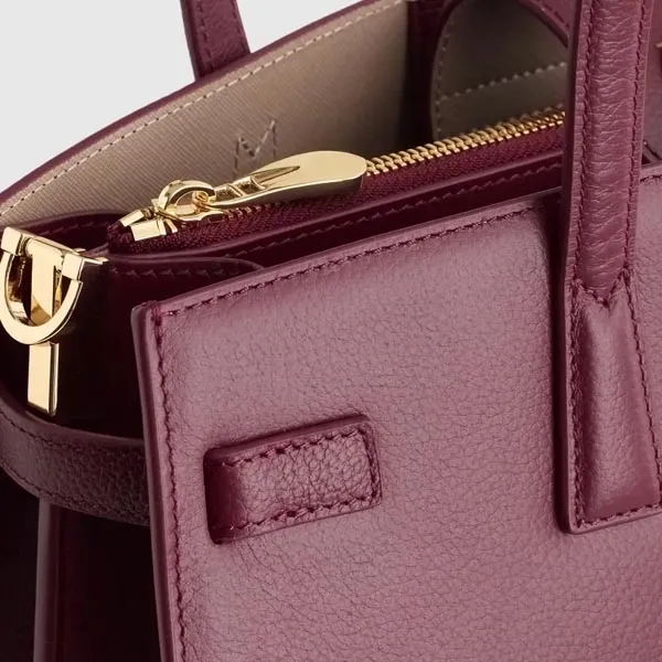 Italian Leather Small Triple Compartment Satchel - Italian Leather Small Triple Compartment Satchel - Image 6 of 13