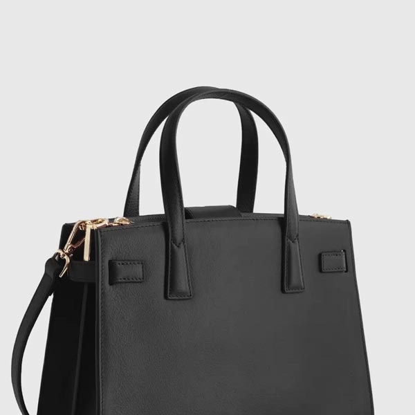 Italian Leather Small Triple Compartment Satchel - Italian Leather Small Triple Compartment Satchel - Image 10 of 13