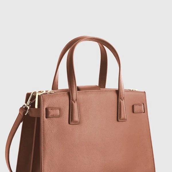Italian Leather Small Triple Compartment Satchel - Italian Leather Small Triple Compartment Satchel - Image 9 of 13