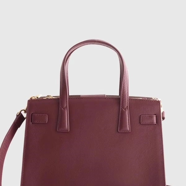 Italian Leather Small Triple Compartment Satchel - Italian Leather Small Triple Compartment Satchel - Image 4 of 13