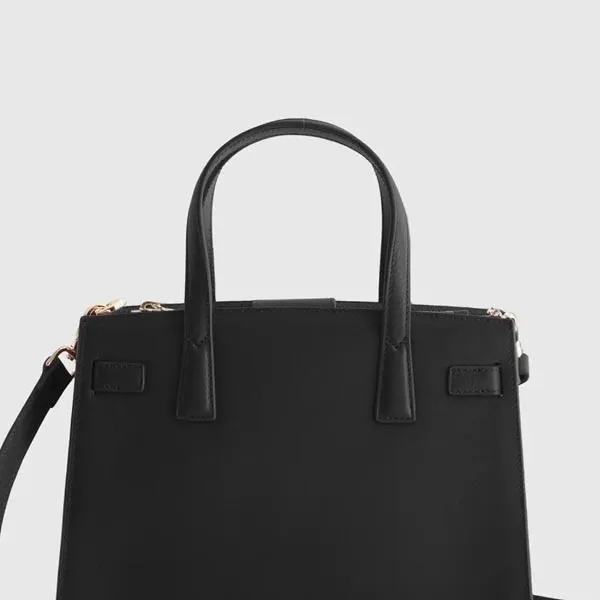 Italian Leather Small Triple Compartment Satchel - Italian Leather Small Triple Compartment Satchel - Image 3 of 13
