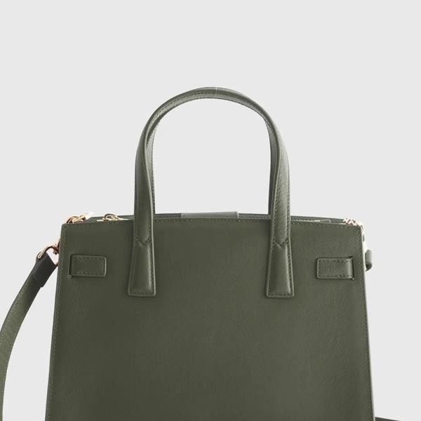 Italian Leather Small Triple Compartment Satchel - Italian Leather Small Triple Compartment Satchel - Image 1 of 13