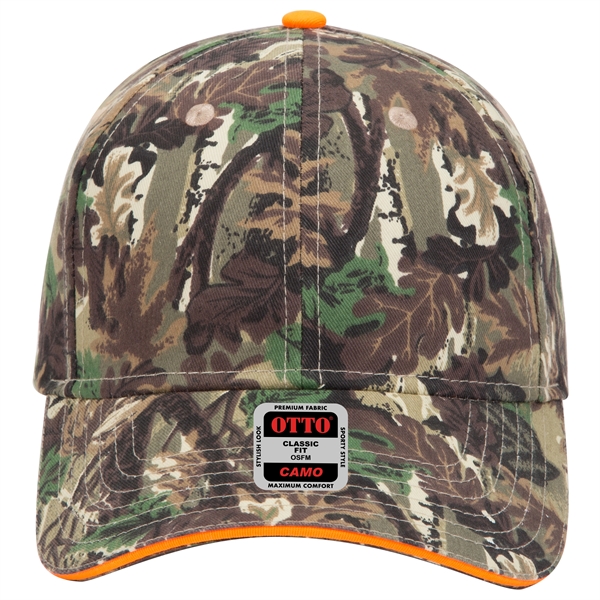 Camouflage Cotton Blend Twill Sandwich Visor 6 Panel Cap - Camouflage Cotton Blend Twill Sandwich Visor 6 Panel Cap - Image 4 of 23