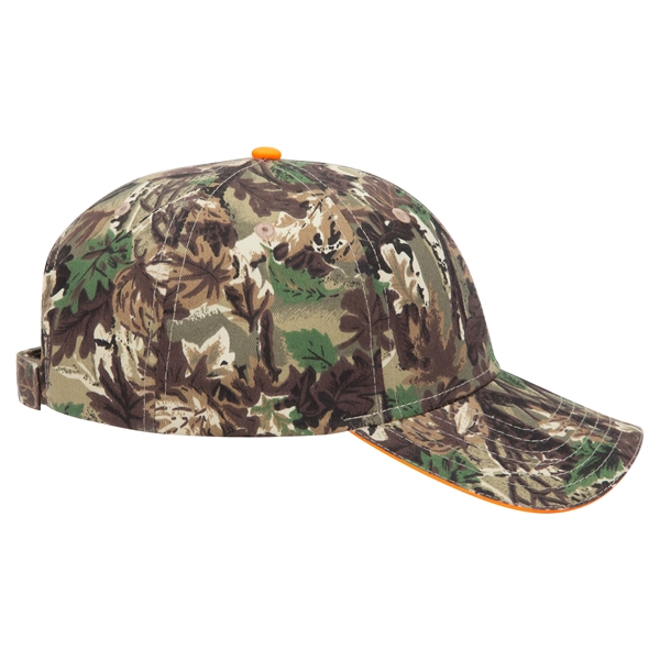 Camouflage Cotton Blend Twill Sandwich Visor 6 Panel Cap - Camouflage Cotton Blend Twill Sandwich Visor 6 Panel Cap - Image 7 of 23