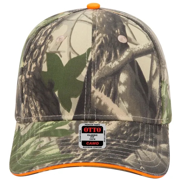 Camouflage Cotton Blend Twill Sandwich Visor 6 Panel Cap - Camouflage Cotton Blend Twill Sandwich Visor 6 Panel Cap - Image 13 of 23