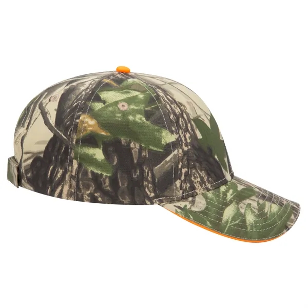 Camouflage Cotton Blend Twill Sandwich Visor 6 Panel Cap - Camouflage Cotton Blend Twill Sandwich Visor 6 Panel Cap - Image 17 of 23